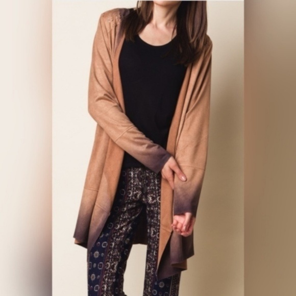 Ombre Suede Cardigan - Picture 1 of 2